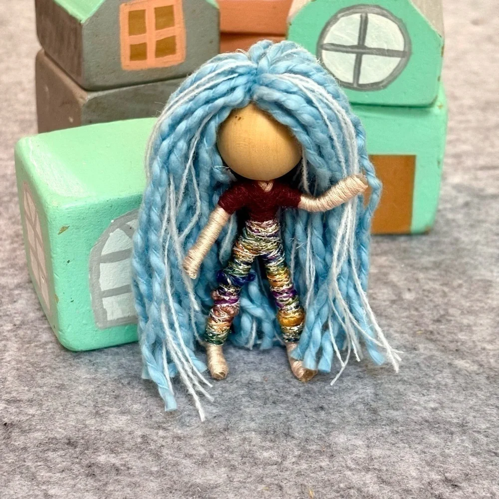 Custom handmade Waldorf style yarn doll